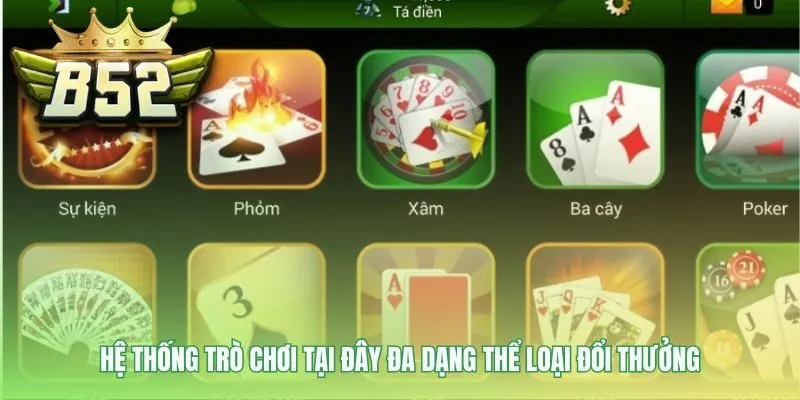 Hệ thống trò chơi quy tụ những siêu phẩm đặc sắc hấp dẫn